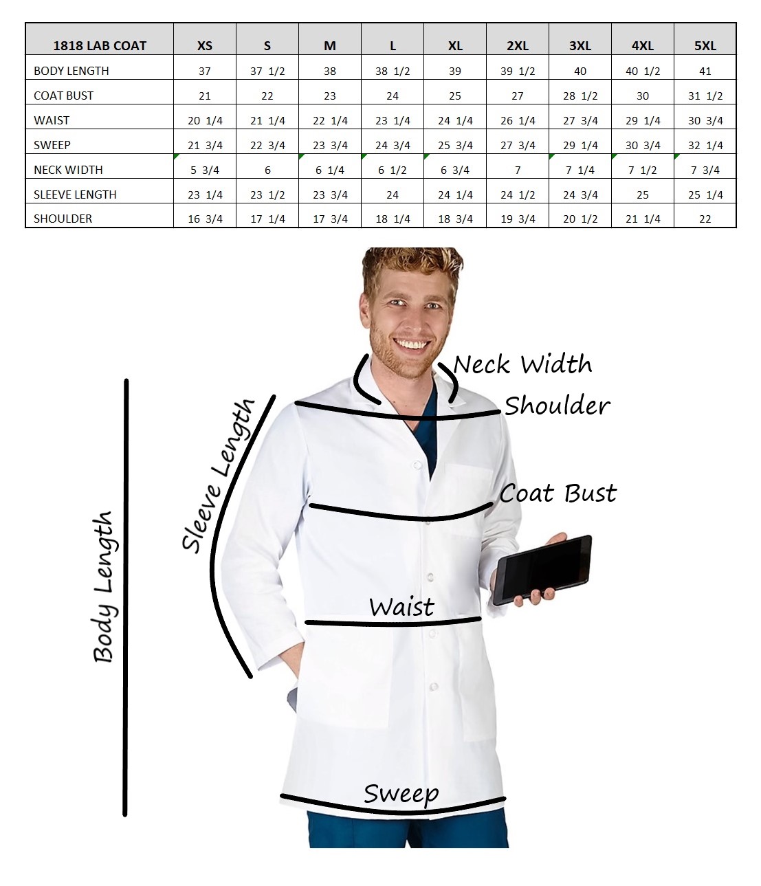 Ralph Pea Coat Size Chart