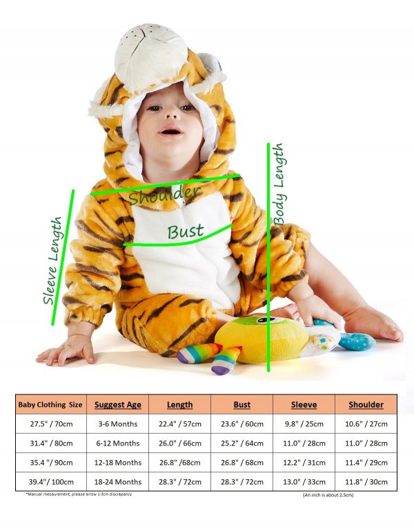 Tiger Costume Jumpsuit For Newborn Babies
