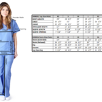 medical scrubs wholesale size chart