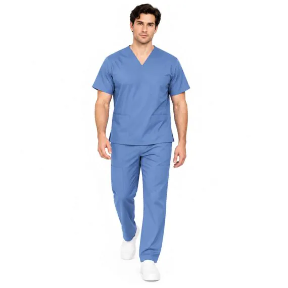 Men Scrub Set Medical Scrub Top and Pants