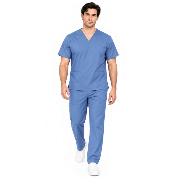Men Scrub Set Medical Scrub Top and Pants