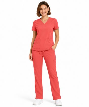 M&M SCRUBS Women's Breathable Cool Stretch Fabric Scrub Top and cargo Pant Set ( STYLE 8400 )