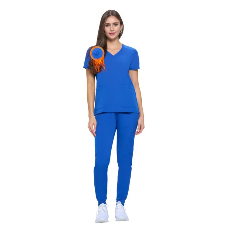 Women's Essential Jogger Scrub Set Nursing Uniform Clearance Cool Stretch Scrub Top and Pant Workwear