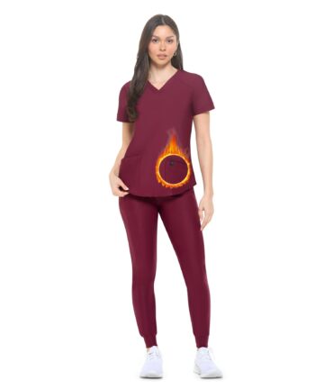 M&M SCRUBS Women's Jogger Scrub Set V-Neck Ultra Stretch Jogger Scrub Top and Pant ( STYLE 8700 )