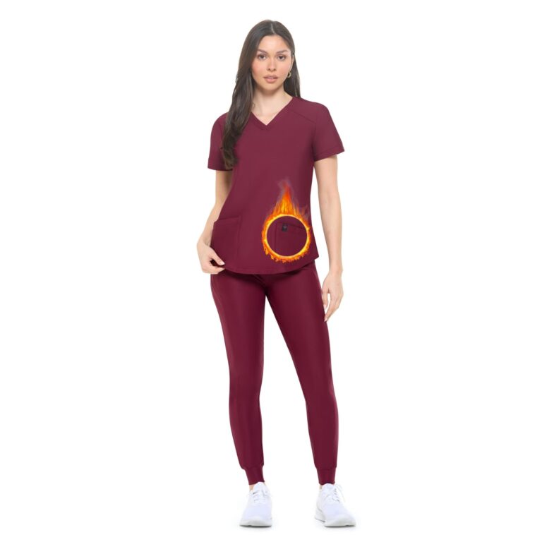 Women's Jogger Scrub Set V-Neck Ultra Stretch Jogger Scrub Top and Pant