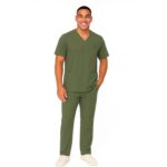 M&M SCRUBS Men's Scrub Set – Stretch V-Neck Multi-Pocket Mens Medical Uniform Scrubs Top & Cargo Pants (STYLE 3400) - Image 2