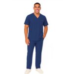 M&M SCRUBS Men's Scrub Set – Stretch V-Neck Multi-Pocket Mens Medical Uniform Scrubs Top & Cargo Pants (STYLE 3400) - Image 3