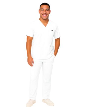 M&M SCRUBS Men's Scrub Set – Stretch V-Neck Multi-Pocket Mens Medical Uniform Scrubs Top & Cargo Pants (STYLE 3400)