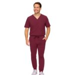 M&M SCRUBS Men's Jogger Scrub Set – Luxe Stretch Medical Uniform, V-Neck Scrubs Top & Jogger Pants (STYLE 3500) - Image 4