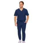 M&M SCRUBS Men's Jogger Scrub Set – Luxe Stretch Medical Uniform, V-Neck Scrubs Top & Jogger Pants (STYLE 3500) - Image 3