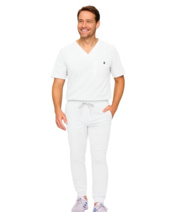 M&M SCRUBS Men's Jogger Scrub Set – Luxe Stretch Medical Uniform, V-Neck Scrubs Top & Jogger Pants (STYLE 3500)