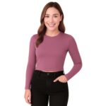 M&M SCRUBS Women's Long Sleeve Baby Tee Crop Tops Y2K Neck Super Stretch Casual, Workout Shorts T-Shirts ( STYLE 7260 ) - Image 3