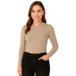 M&M SCRUBS Women's Long Sleeve Baby Tee Crop Tops Y2K Neck Super Stretch Casual, Workout Shorts T-Shirts ( STYLE 7260 ) - Image 5