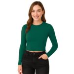M&M SCRUBS Women's Long Sleeve Baby Tee Crop Tops Y2K Neck Super Stretch Casual, Workout Shorts T-Shirts ( STYLE 7260 ) - Image 7