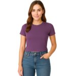 M&M SCRUBS Women's Short Sleeve Y2K Baby Tee Crop Tops Super Stretch Casual, Workout Shorts T-Shirts (STYLE 7267) - Image 2