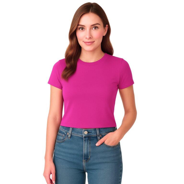 Women's Short Sleeve Y2K Baby Tee Crop Tops Super Stretch Casual, Workout Shorts T-Shirts