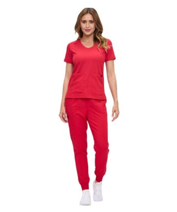 M&M SCRUBS Women’s Ultra-Soft Luxe Stretch Jogger Scrub Set V-Neck Top & Jogger Pants with Pockets - Regular & Petite Size (STYLE 8103)
