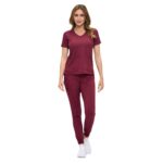 M&M SCRUBS Women’s Ultra-Soft Luxe Stretch Jogger Scrub Set V-Neck Top & Jogger Pants with Pockets - Regular & Petite Size (STYLE 8103) - Image 2