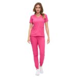 M&M SCRUBS Women’s Ultra-Soft Luxe Stretch Jogger Scrub Set V-Neck Top & Jogger Pants with Pockets - Regular & Petite Size (STYLE 8103) - Image 5