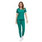 M&M SCRUBS Women’s Ultra-Soft Luxe Stretch Jogger Scrub Set V-Neck Top & Jogger Pants with Pockets - Regular & Petite Size (STYLE 8103) - Image 3