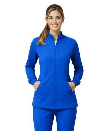 M&M SCRUBS Women’s 4-Way Stretch Full Zip Warm-Up Jacket (STYLE 4081)